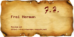 Frei Herman névjegykártya